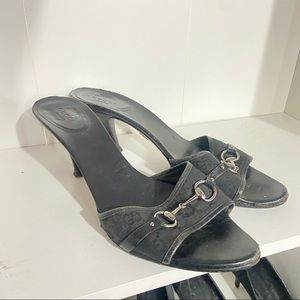 Gucci Monogram Black Heels